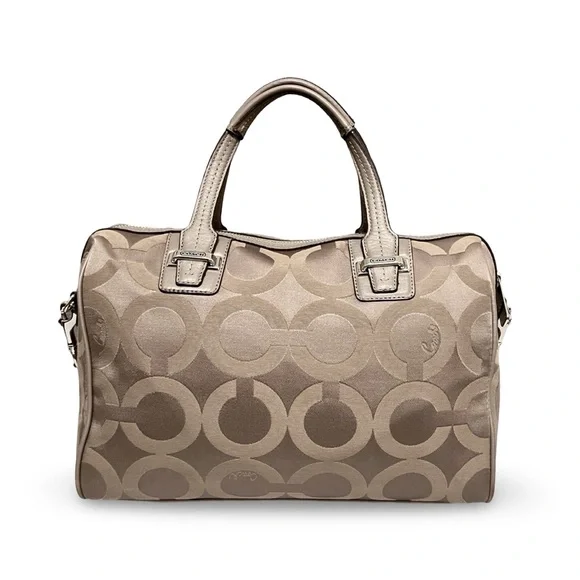 Coach Op Art Signature Sateen Taylor Convertible Satchel to Shoulder/Crossbody - Picture 5 of 10